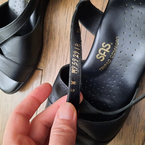 SAS Caress Tripad Comfort Cross Strap Wedge Sandal Black Size 8 - Picture 13 of 16